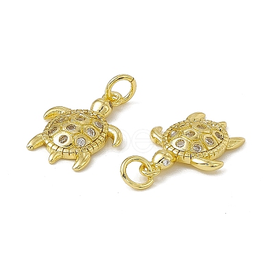 Rack Plating Brass Micro Pave Cubic Zirconia Pendants X-KK-C007-27G-1