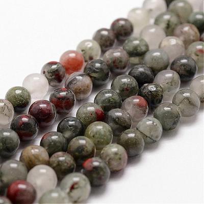 Natural African Bloodstone Beads Strands G-D840-66-8mm-1