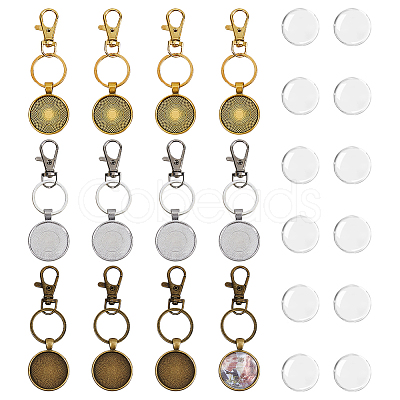 12Pcs 3 Colors Alloy Keychains KEYC-DC00051-1