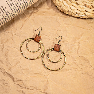 Ring Bohemian Style Zinc Alloy Dangle Earrings FS-WG9CCFB-03-1
