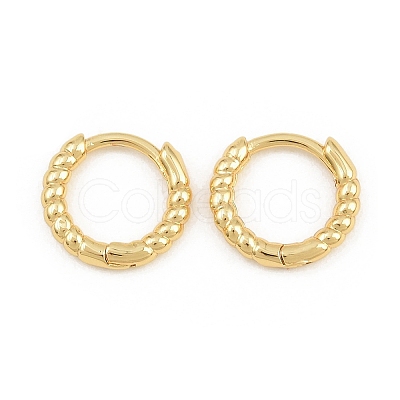 Brass Huggie Hoop Earrings KK-CBA8324-18D-G-1