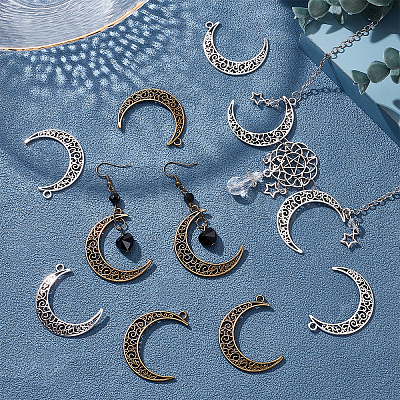 40Pcs 2 Styles Tibetan Style Alloy Pendants TIBE-SC0001-70-1