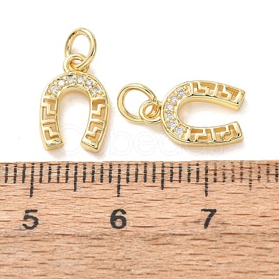 Brass Micro Pave Clear Cubic Zirconia Charms CU-E003-08G-1
