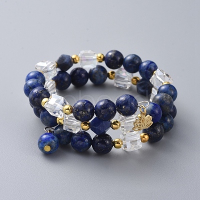 Two Loops Fashion Wrap Bracelets BJEW-JB04689-02-1