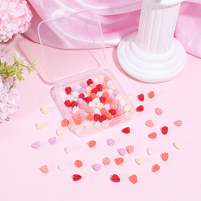 120Pcs 6 Colors Dyed Synthetic Coral Beads CORA-SC0001-28A-1