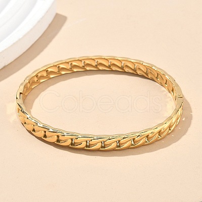 304 Stainless Steel Hinged Bangles for Women AJEW-P127-26G-1