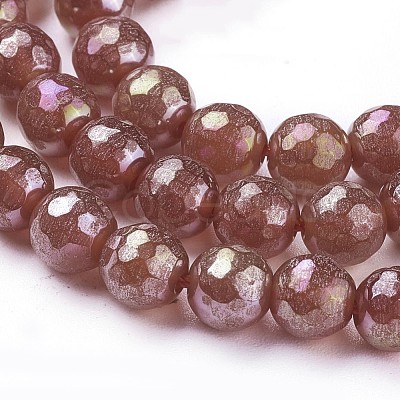 Electroplate Natural Carnelian Beads Strands G-P430-10-B-1