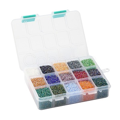 FGB 375G 15 Colors 12/0 Grade A Round Glass Seed Beads SEED-JP0011-01-2mm-1