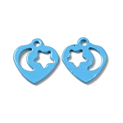 Spray Painted 201 Stainless Steel Charms STAS-G304-15B-1