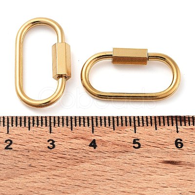 PVD Vacuum Plating 304 Stainless Steel Screw Carabiner Lock Charms X-STAS-H107-04C-G-1