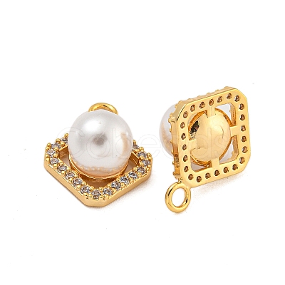 Brass Micro Pave Cubic Zirconia Pendants KK-U036-09G-1