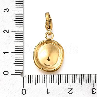 Flat Round 304 Stainless Steel Rhinestone Pendants Decoration STAS-R159-53G-1