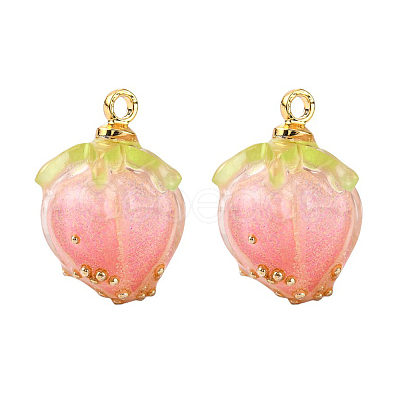 Handmade Epoxy Resin Flower Pendants X-KY-S163-103D-1
