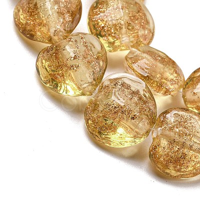 Handmade Gold Sand Lampwork Beads Strands LAMP-L079-04D-1