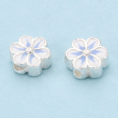 925 Sterling Silver Enamel Beads STER-T008-35B-1