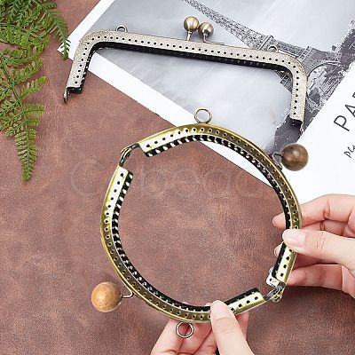 2Pcs 2 Style Iron Purse Frame Handle FIND-WR0002-95-1