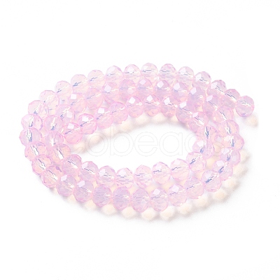 Baking Paint Transparent Glass Beads Strands X-DGLA-A034-J8MM-D09-1