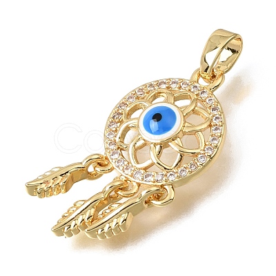 Brass Micro Pave Clear Cubic Zirconia Pendants KK-C263-22D-G-1