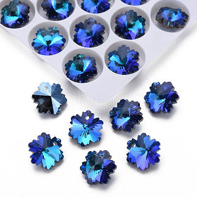 Electroplated Glass Charms EGLA-N006-015C-1