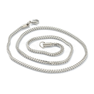 Non-Tarnish 304 Stainless Steel Wheat Chain Necklaces NJEW-I245-08B-P-1