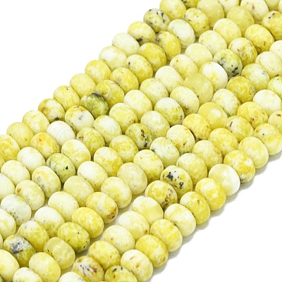 Natural Yellow Turquoise(Jasper) Beads Strands G-P575-A33-8x5mm-1