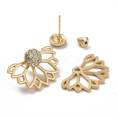 Ring & Flower & Butterfly Stud Earrings EJEW-D277-03G-1