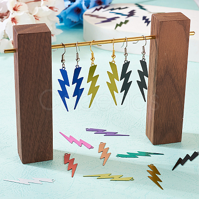 66Pcs 11 Colors Spray Painted 430 Stainless Steel Filigree Pendants STAS-TA0002-18-1