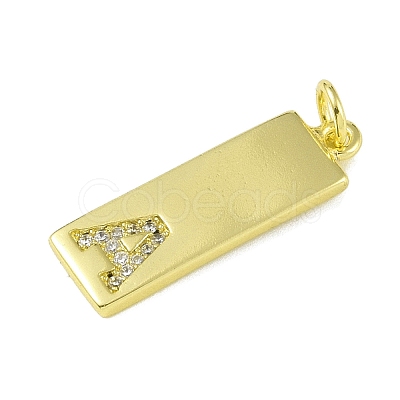 Brass Micro Pave Clear Cubic Zirconia Pendants KK-P266-06G-A-1