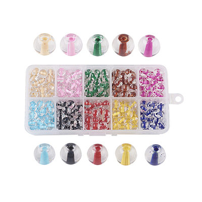 10 Colors Spray Painted Glass Beads DGLA-JP0001-20-8mm-1