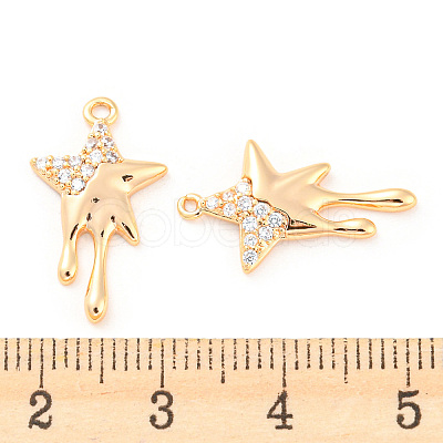 Brass Micro Pave Cubic Zirconia Pendants KK-E090-33G-1