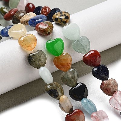 Natural & Synthetic Mixed Gemstone Beads Strands G-R190-10mm-43-1