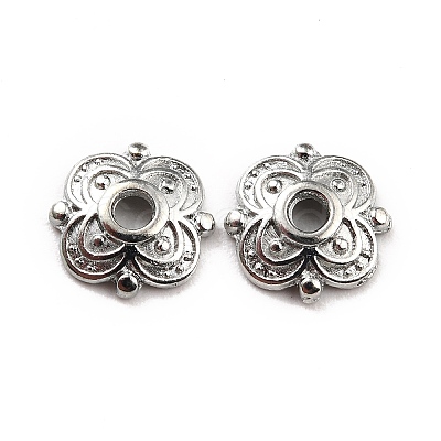 4-Petal Tibetan Style Alloy Flower Bead Caps LS-TIBE-S222-P-NR-1