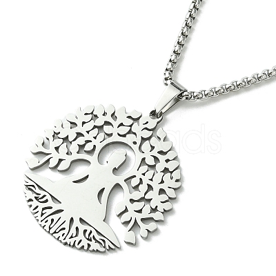 Stainless Steel Pendant Necklaces NJEW-L117-03B-P-1