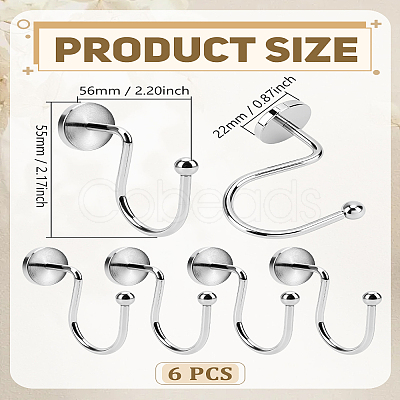 6Pcs Iron Shower Curtain Hook for Bathroom AJEW-LP0006-36A-1