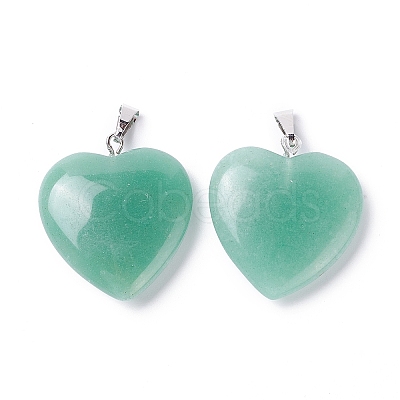 Natural Green Aventurine Pendants X-G-G956-B37-FF-1