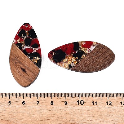 Transparent Resin and Walnut Wood Pendants RESI-T057-05E-1
