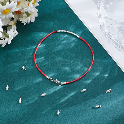 12Pcs Column Sterling Silver Cord Ends STER-BC0004-48B-1