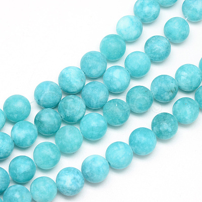 Natural White Jade Bead Strands X-G-R297-8mm-45-1