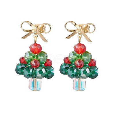 Handmade Glass Beads Dangle Stud Earrings EJEW-TA00596-1