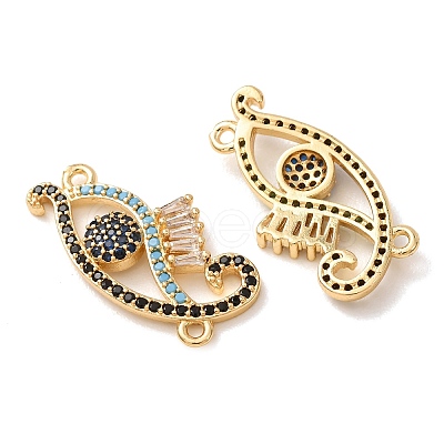Brass Micro Pave Cubic Zirconia Connector Charms CU-CBA4579-03G-G-1