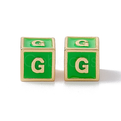 Rack Plating Brass Enamel Beads KK-B060-04G-02G-1
