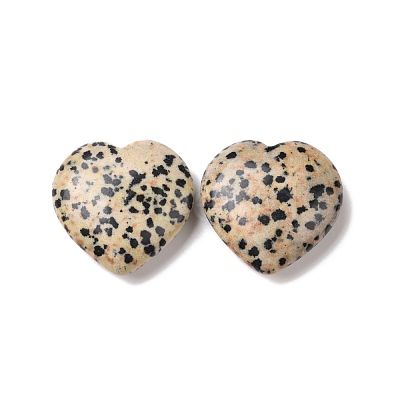 Natural Dalmatian Jasper Heart Love Stone G-I285-06M-1