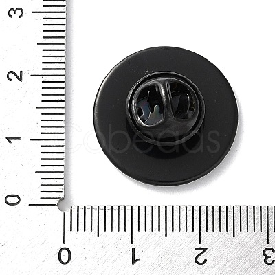 304 Stainless Steel Flat Round Brooch Brooch Base Settings STAS-S172-10B-B-1