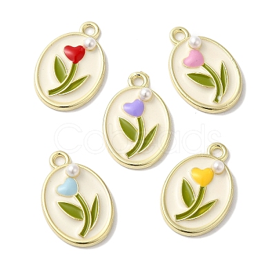 Rack Plating Alloy Enamel Pendants X-FIND-I039-033G-1