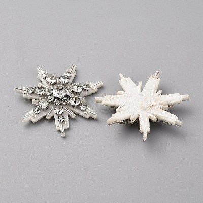 Glass Crystal Rhinestone Sew on Cloth Patches PATC-WH0008-226D-1
