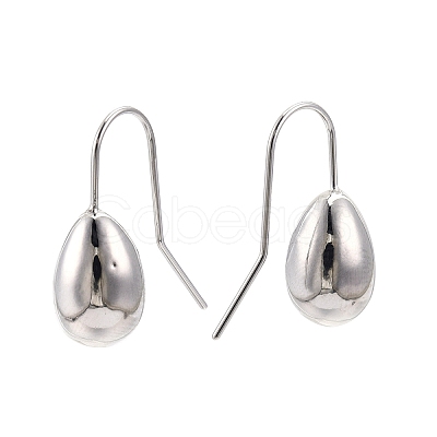 Brass Teardrop Dangle Earrings for Women EJEW-C047-01P-1