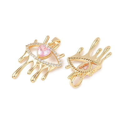 Brass Micro Pave Cubic Zirconia Pendants KK-D223-05G-1