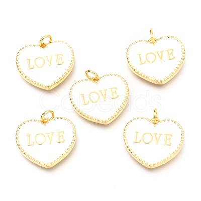 Brass Enamel Pendants KK-B027-03G-D-1