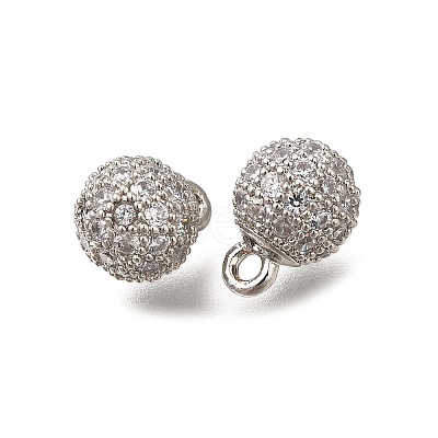 Rack Plating Brass Micro Pave Cubic Zirconia Charms KK-F883-07P-01-1