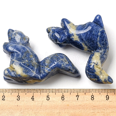 Natural & Synthetic Mixed Gemstone Carved Healing Squirrel Figurines DJEW-D012-01I-1